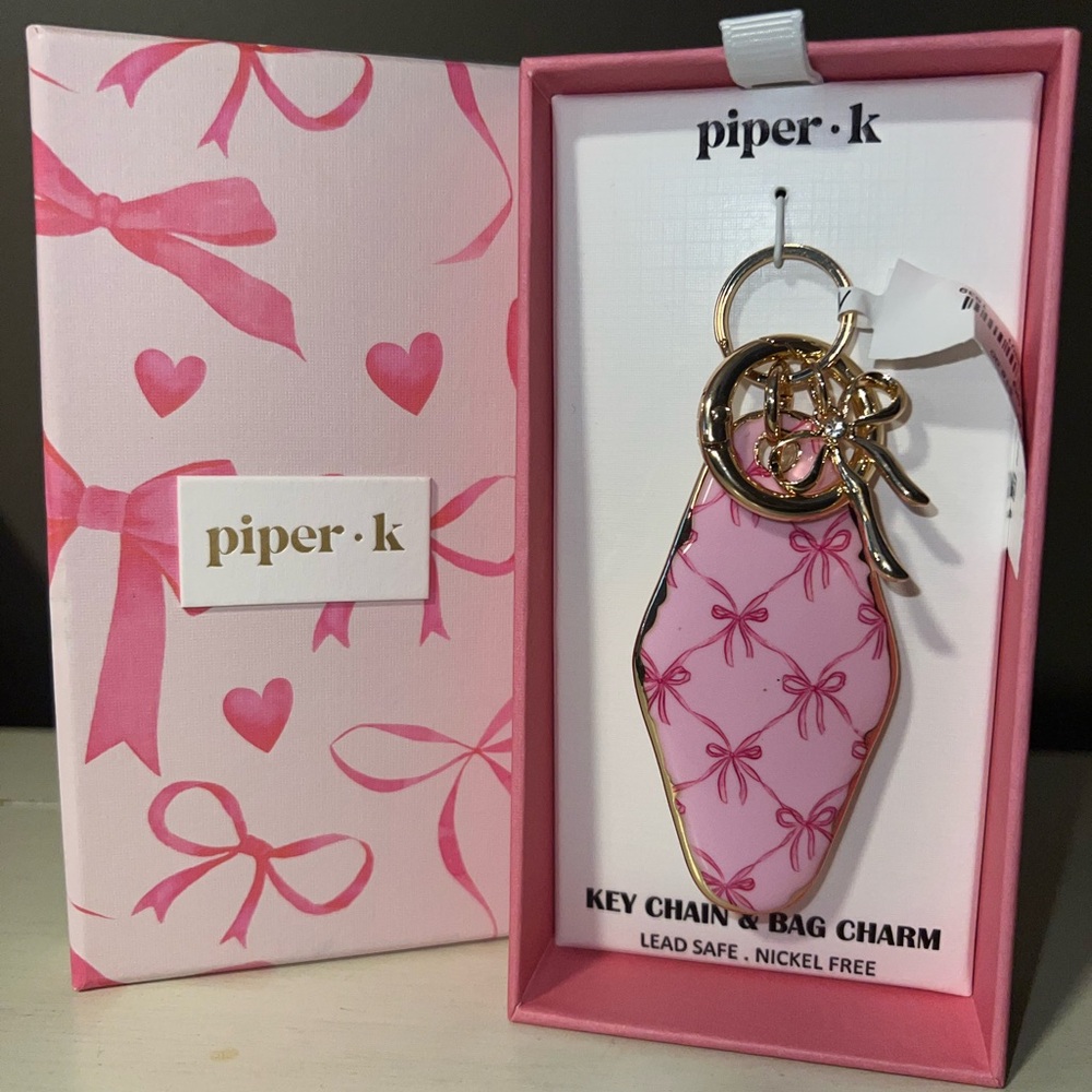Piper K Pink Hotel Key Chain & Bag Charm